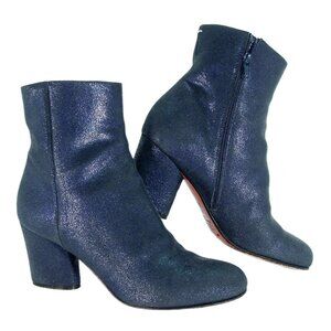 MAISON MARTIN MARGIELA Midnight Blue Sparkle Heeled Boots Women's 37.5/ 7.5
